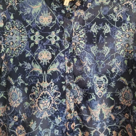 Rebecca Taylor Floral Ruffle Neck Peasant Blouse - Picture 3 of 5